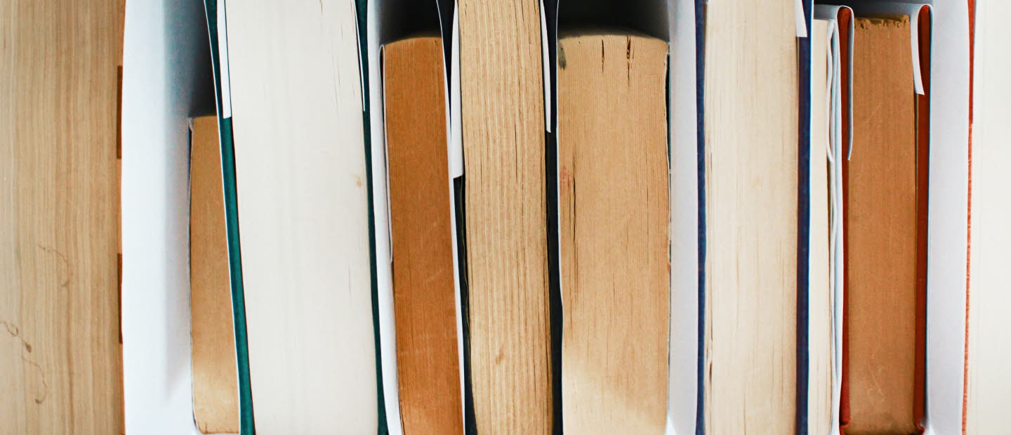 Pile of books. Photo: Joyce McCown, cropped image.