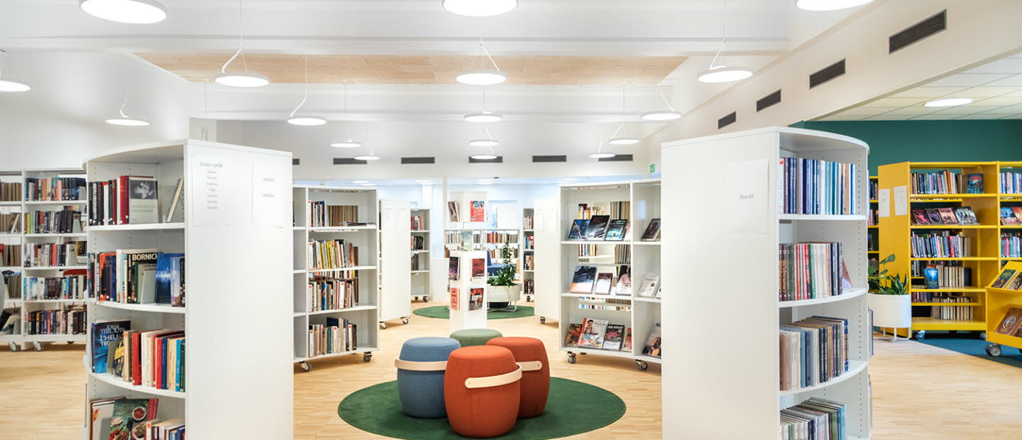 Interiör från renoverade biblioteket i Tingsryd