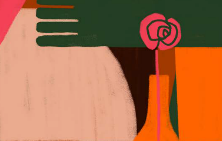 Omslagsbild för Global Report. Illustration av två människoliknande figurer i färgerna orange, rosa, grönt och svart som kramas. På omslaget står även titel och avsändare.