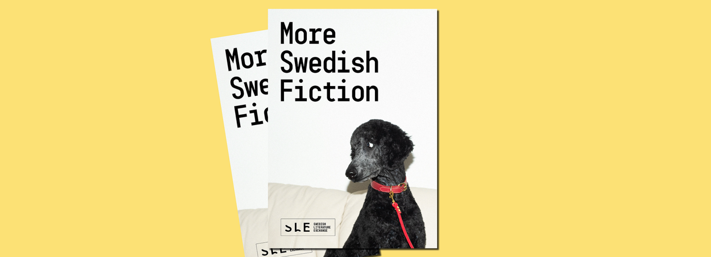 Publication, cover. Photo of a black/grey poodle looking to the side. The dog is wearing a red dog collar. White background.