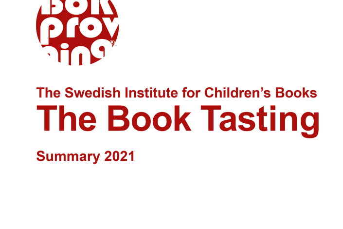 Cover, The Book Tasting Summary 2021, text in red on white background.  