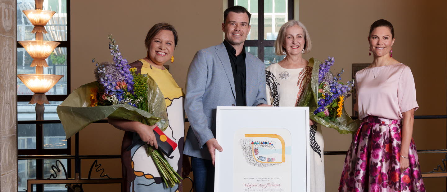 Natalie Ahmat, Ben Bowen and Suzy Wilson from ILF with HRH Crown Princess Victoria