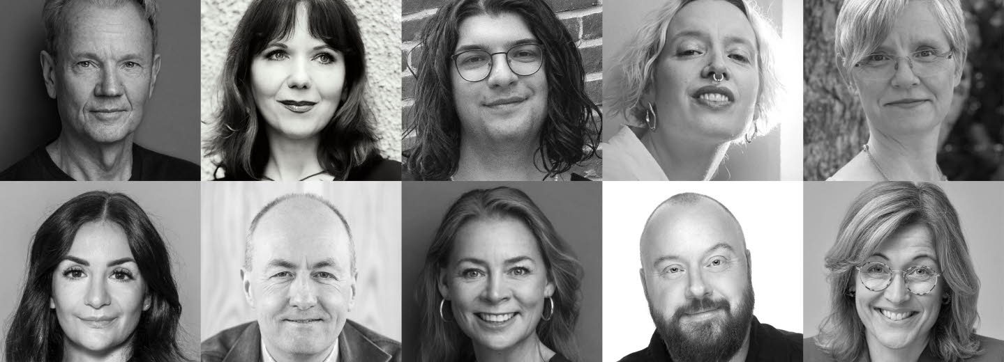 Kollage med paneldeltagare från Kulturrådets seminarier.