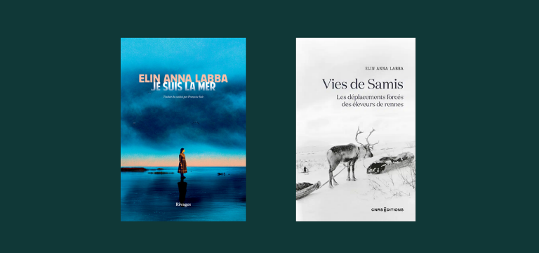 Book covers, The Rocks Will Echo Our Sorrow. The Forced Displacement of the Northern Sámi (Herrarna satte oss hit) and The Home of the Drowned (Far inte till havet).