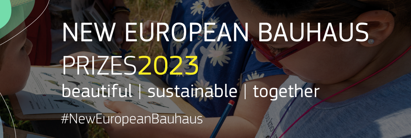 Banner med texten New European Bauhaus prizes 2023.