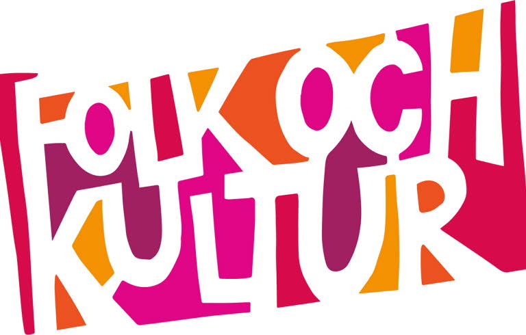 Färgglad diagonal logotyp med versalerna FOLK OCH KULTUR.
