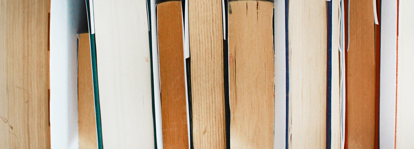 Pile of books. Photo: Joyce McCown, cropped image.