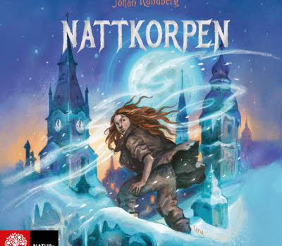 Illustrated cover, a red-haired girl in a snowy landscape with a church and a city in the background.