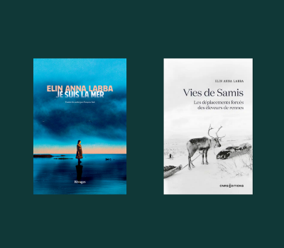 Book covers, The Rocks Will Echo Our Sorrow. The Forced Displacement of the Northern Sámi (Herrarna satte oss hit) and The Home of the Drowned (Far inte till havet).