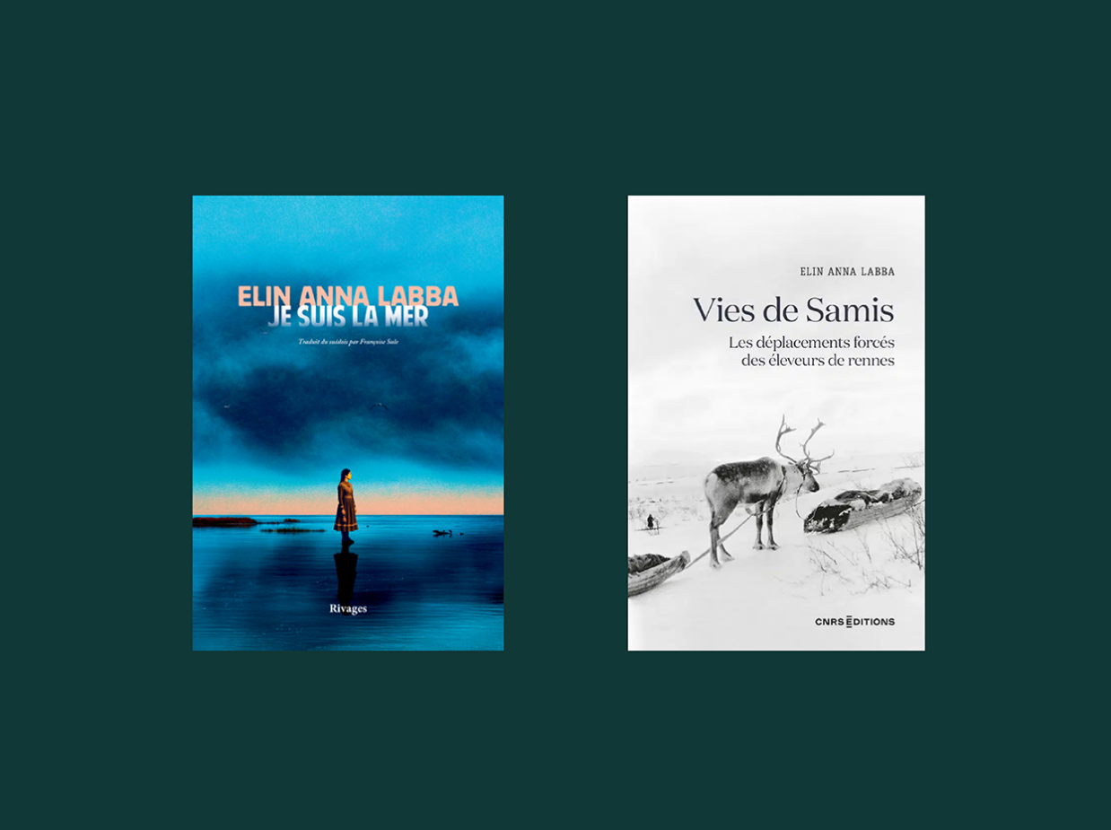 Book covers, The Rocks Will Echo Our Sorrow. The Forced Displacement of the Northern Sámi (Herrarna satte oss hit) and The Home of the Drowned (Far inte till havet).