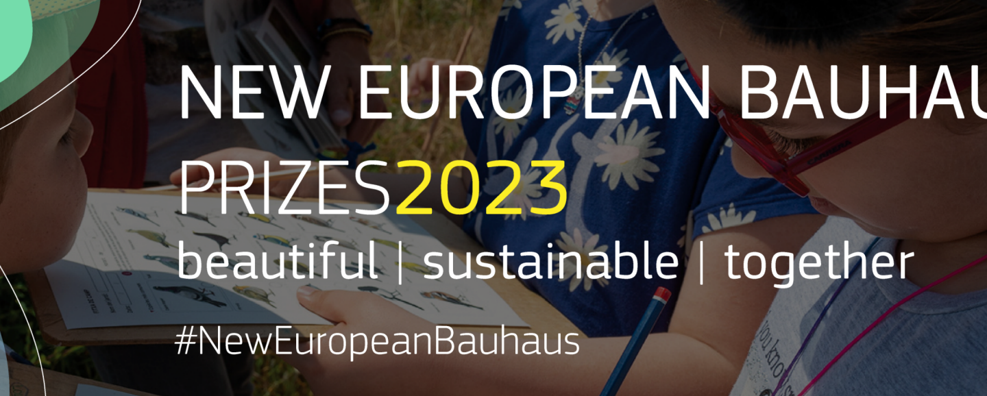 Banner med texten New European Bauhaus prizes 2023.