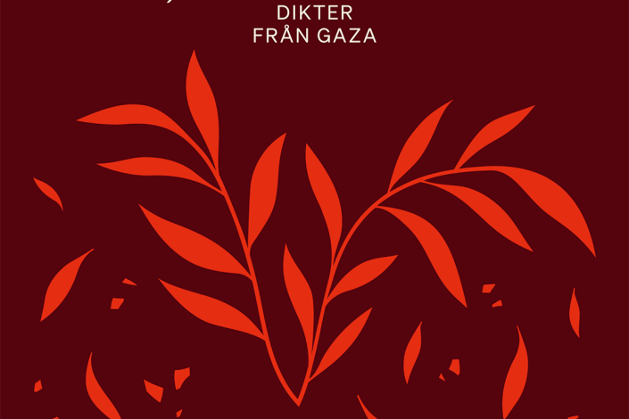 Bokomslag, röda löv mot en vinröd bakgrund, vit text: Den sista fjärilen.