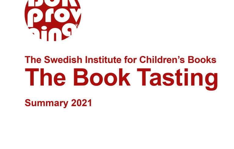 Cover, The Book Tasting Summary 2021, text in red on white background.  