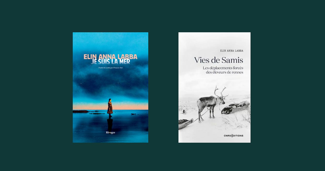 Book covers, The Rocks Will Echo Our Sorrow. The Forced Displacement of the Northern Sámi (Herrarna satte oss hit) and The Home of the Drowned (Far inte till havet).