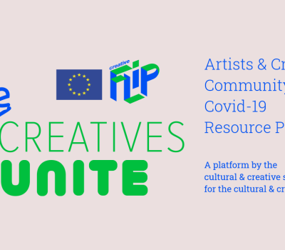 Bild med en hand och EU-logga och FLIP-logga på rosa bakgrund..