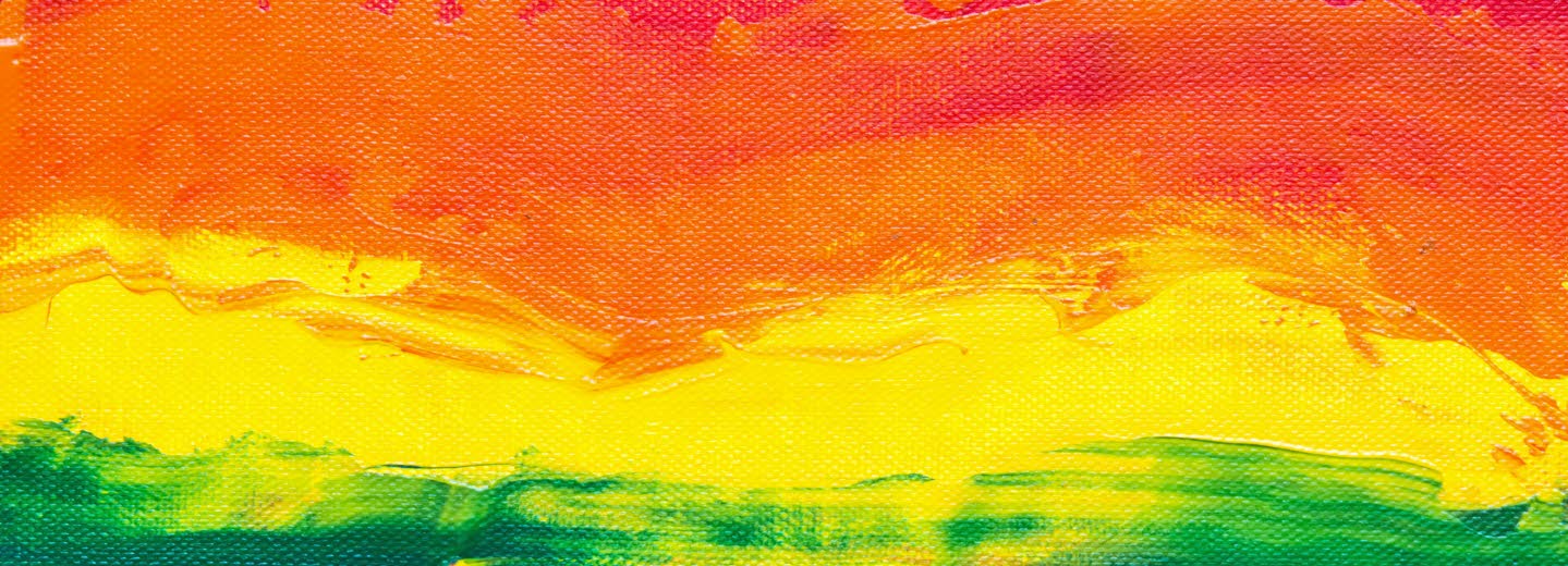 Regnbågsflagga målad i oljefärger.