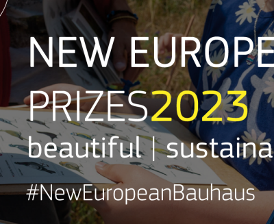 Banner med texten New European Bauhaus prizes 2023.