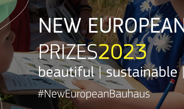 Banner med texten New European Bauhaus prizes 2023.