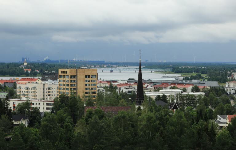 Gränsbygd, utsikt över vatten mot Torneå.