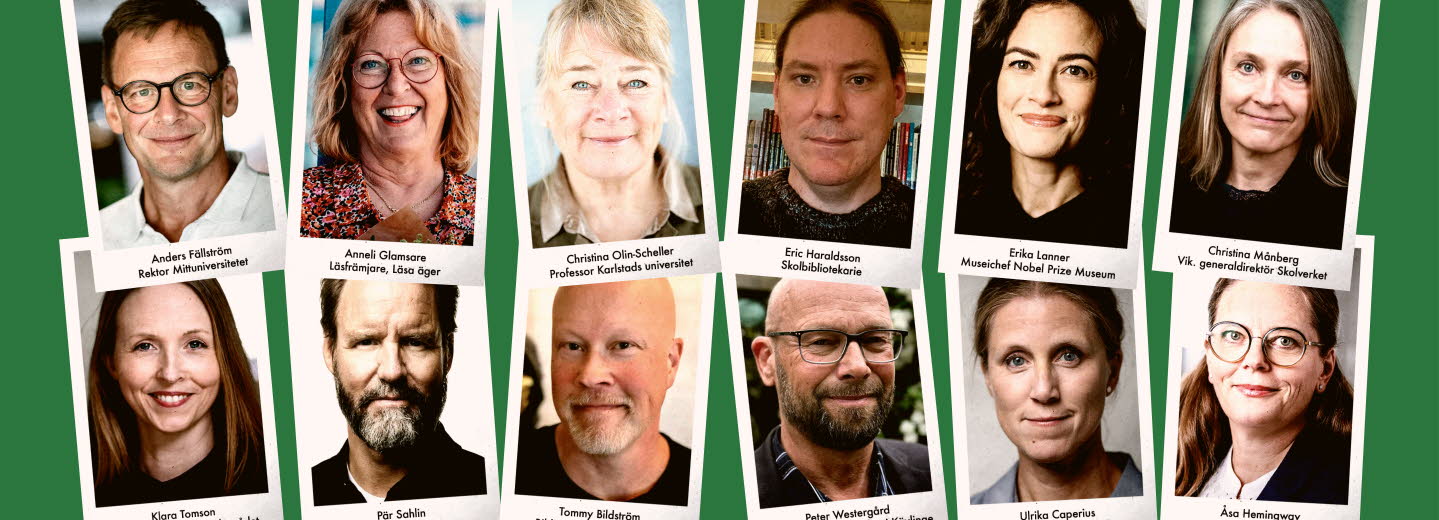 Collage på ledamöterna i Läsrådet