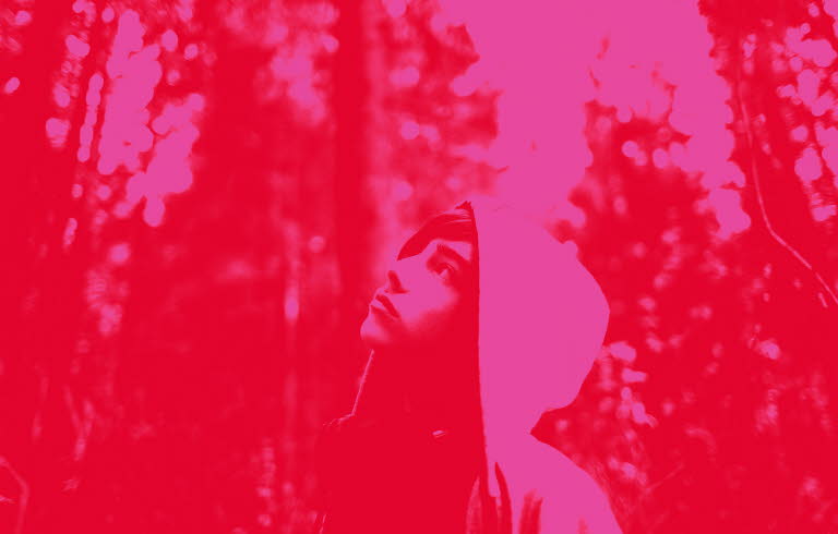 Omslag Statistikrapport Rosa bild på en pojke i en skog